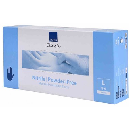 Nitril handschoen blauw Abena Medical (100 stuks!) ongepoederd, L - Cat. III