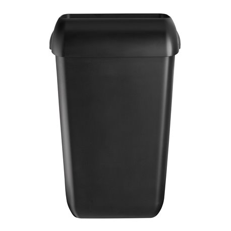 SAPO Quartz black afvalbak met open inworpklep, 23 liter