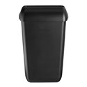 SAPO Quartz black afvalbak met open inworpklep, 23 liter