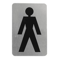 Pictogram tekstplaatje toilet Heren