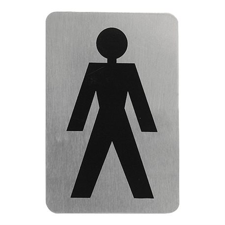 Pictogram tekstplaatje toilet Heren