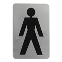 Pictogram tekstplaatje toilet Heren