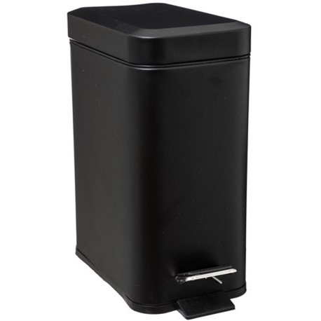Zwarte vuilnisbak/pedaalemmer 5 liter