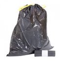 Afvalzak LDPE met trekband, zwart/grijs, 60/80+5 T50 18 rollen a 15 zakken